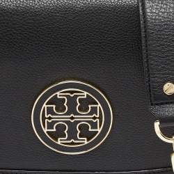 Pre Owned Tory Burch Black Leather Britten Crossbody Bag