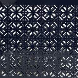 Pre Owned Tory Burch Blue Laser Cut Patent Leather Wristlet Pouch