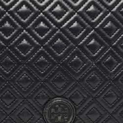 Tory Burch Black Quilted Leather Marion Flap Chain Shoulder Bag