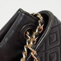 Tory Burch Black Quilted Leather Marion Flap Chain Shoulder Bag