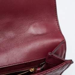 Tory Burch Burgundy Leather Fleming Shoulder Bag