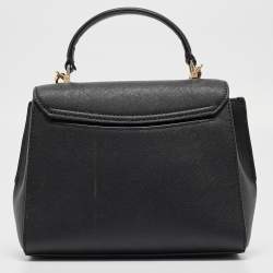 Pre Owned Tory Burch Black Leather Robinson Top Handle Bag