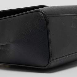 Pre Owned Tory Burch Black Leather Robinson Top Handle Bag