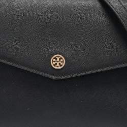 Pre Owned Tory Burch Black Leather Robinson Top Handle Bag