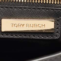Pre Owned Tory Burch Black Leather Robinson Top Handle Bag