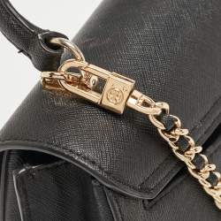 Pre Owned Tory Burch Black Leather Robinson Top Handle Bag