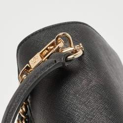 Pre Owned Tory Burch Black Leather Robinson Top Handle Bag