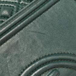 Pre Owned Tory Burch Green Leather Small Fleming Shoulder Bag