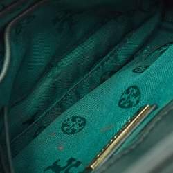 Pre Owned Tory Burch Green Leather Small Fleming Shoulder Bag
