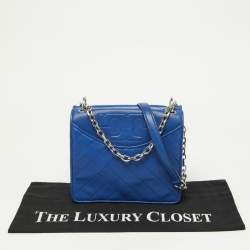 Pre Owned Tory Burch Blue Leather Alexa Shoulder Bag