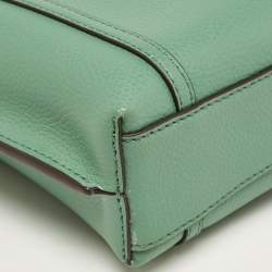 Pre Owned Tory Burch Green Leather Mini Perry Tote