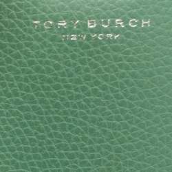 Pre Owned Tory Burch Green Leather Mini Perry Tote