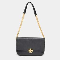 Pre Owned Tory Burch Black Leather Chelsea Shoulder Bag