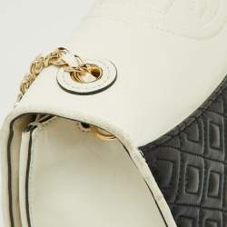 Tory Burch Black/White Leather Fleming Shoulder Bag