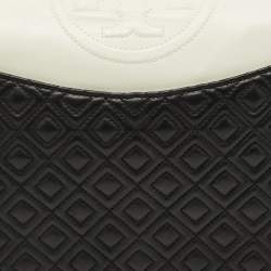 Tory Burch Black/White Leather Fleming Shoulder Bag