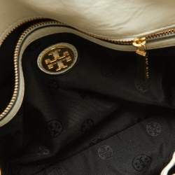 Tory Burch Black/White Leather Fleming Shoulder Bag