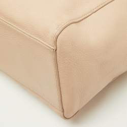 Pre Owned Tory Burch Light Pink/Beige Leather Drawstring Tote