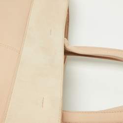 Pre Owned Tory Burch Light Pink/Beige Leather Drawstring Tote