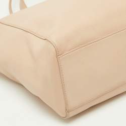 Pre Owned Tory Burch Light Pink/Beige Leather Drawstring Tote