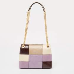 Pre Owned Tory Burch Multicolor Quilted Glazed Leather Willa Shoulder Bag