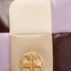 Pre Owned Tory Burch Multicolor Quilted Glazed Leather Willa Shoulder Bag