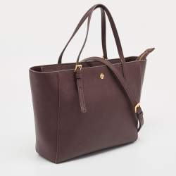 Tory Burch Burgundy Leather Emerson Tote