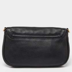 Pre Owned Tory Burch Black Leather Britten Crossbody Bag