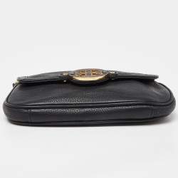 Pre Owned Tory Burch Black Leather Britten Crossbody Bag
