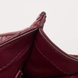 Pre Owned Tory Burch Burgundy Leather Fleming Crossbody Bag