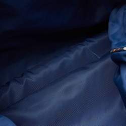 Pre Owned Tory Burch Multicolor/Blue Floral Printed Nylon and Leather Reversible Tote