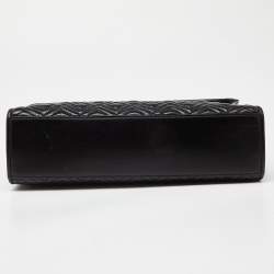 Pre Owned Tory Burch Black Quilted Leather Fleming Shoulder Bag