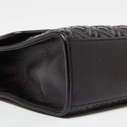 Pre Owned Tory Burch Black Quilted Leather Fleming Shoulder Bag