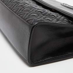 Pre Owned Tory Burch Black Quilted Leather Fleming Shoulder Bag