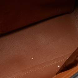 Pre Owned Tory Burch Brown Saffiano Leather Medium York Buckle Tote