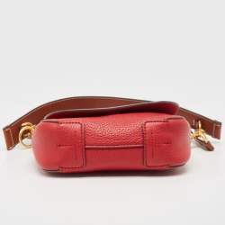 Pre Owned Tory Burch Red/Brown Leather Perry Crossbody Bag