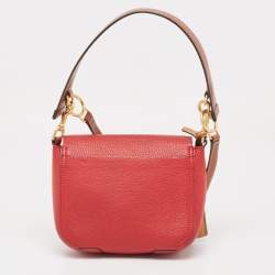 Pre Owned Tory Burch Red/Brown Leather Perry Crossbody Bag