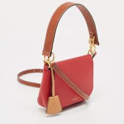 Pre Owned Tory Burch Red/Brown Leather Perry Crossbody Bag