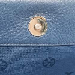 Tory Burch Navy Blue Leather Medium Fleming Shoulder Bag