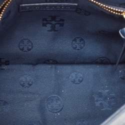 Tory Burch Navy Blue Leather Medium Fleming Shoulder Bag
