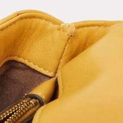 Pre Owned Tory Burch Yellow Quilted Leather Kira Top Handle Bag