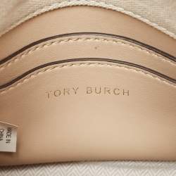 Pre Owned Tory Burch Tricolor Whipstitch Leather Lee Radziwill Double Top Handle Bag