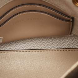 Pre Owned Tory Burch Tricolor Whipstitch Leather Lee Radziwill Double Top Handle Bag