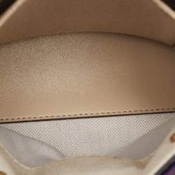 Pre Owned Tory Burch Tricolor Whipstitch Leather Lee Radziwill Double Top Handle Bag