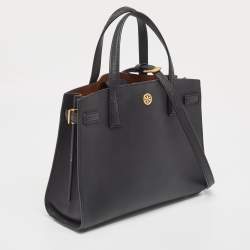Pre Owned Tory Burch Black Leather Walker Tote