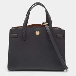 Pre Owned Tory Burch Black Leather Walker Tote