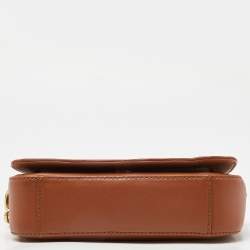 Pre Owned Tory Burch Brown Leather Robinson Chain Shoulder Bag