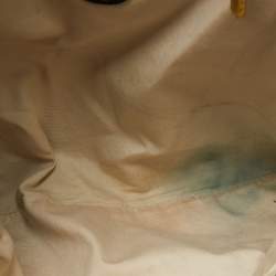 Pre Owned Tory Burch Black Crinkled Patent Leather Embossed Tote