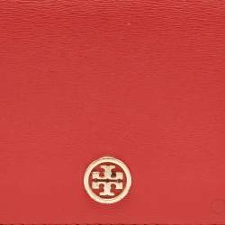 Tory Burch Red/Blue Leather Robinson Bifold Wallet
