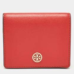 Tory Burch Red/Blue Leather Robinson Bifold Wallet