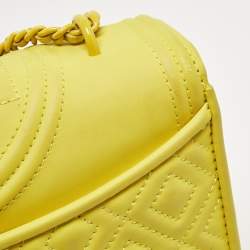 Pre Owned Tory Burch Yellow Leather Small Flemming Bag